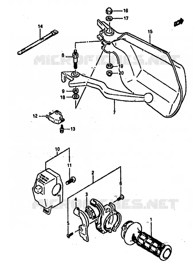 RIGHT SWITCH - HANDGREEP Suzuki MOTO 800 DR 1990  DR800SL(L)