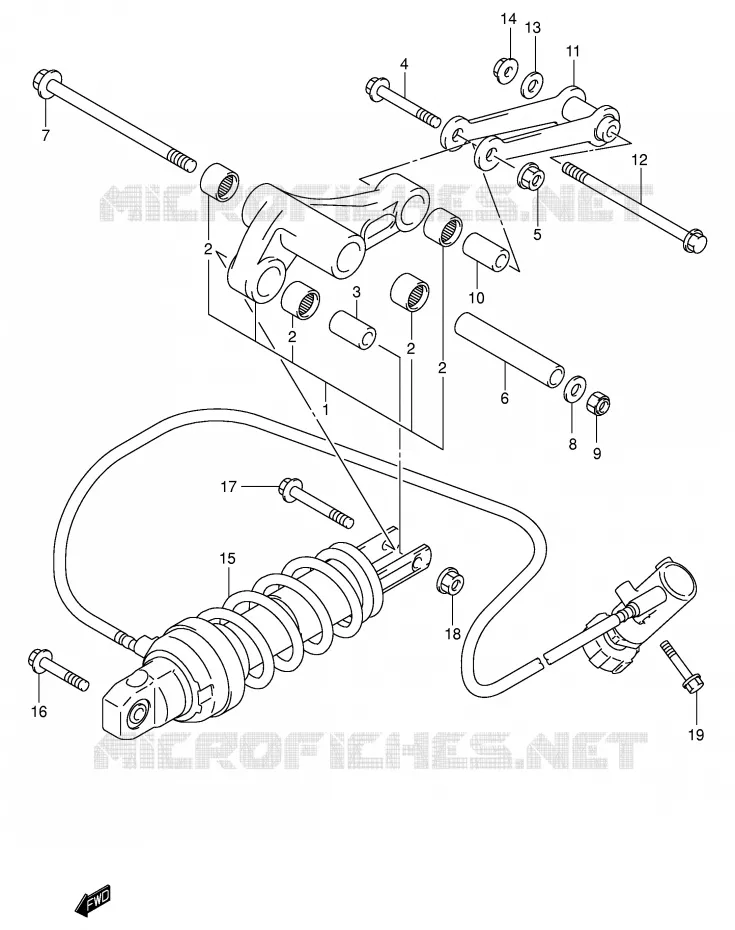 SCHOKBREKER AANEENSCHAKELING (MODELE K1/K2) Suzuki SCOOTER 400 BURGMAN 2002  AN400K2(E2)