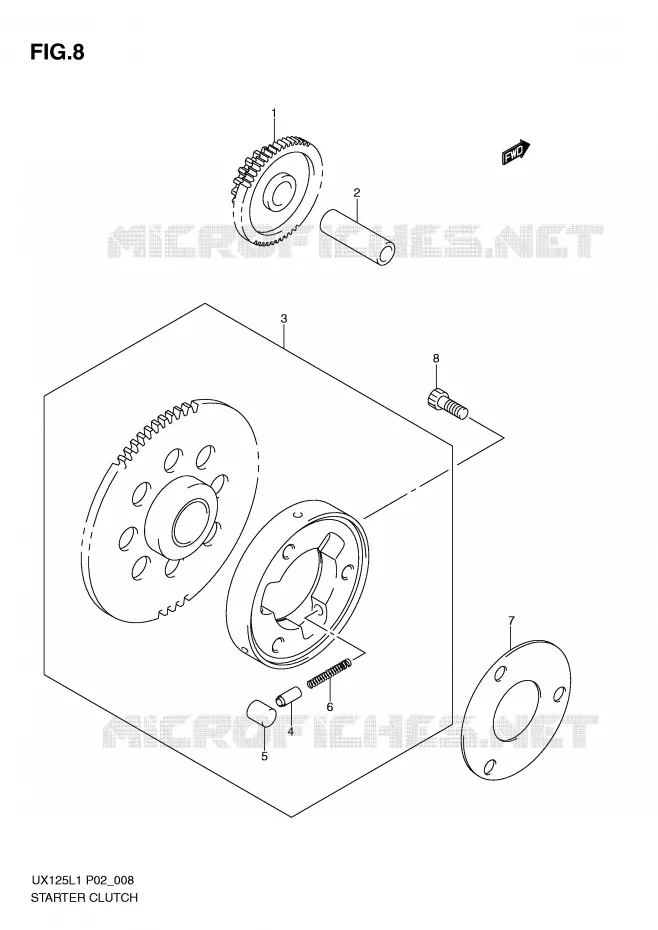 STARTMOTOR CLUTCH Suzuki SCOOTER 125 SIXTEEN 2011  UX125L1(P02)