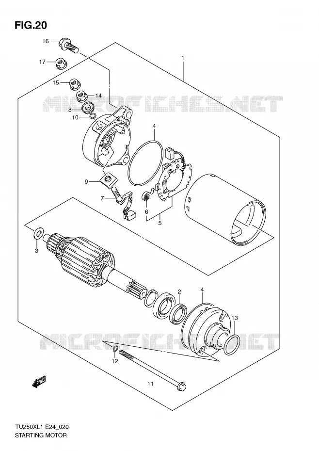 STARTMOTOR Suzuki MOTO 250 TU 2011  TU250XL1(E24)