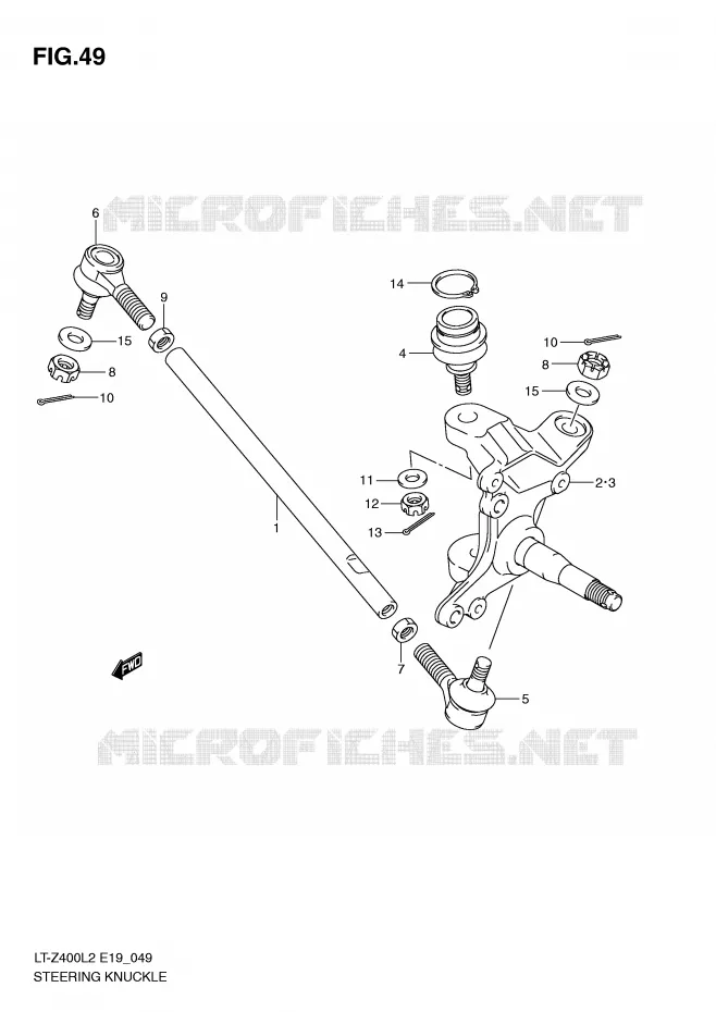 STUURINRICHTINGS - HUB Suzuki QUAD 400 QUADSPORT 2012  LT-Z400L2(E19)