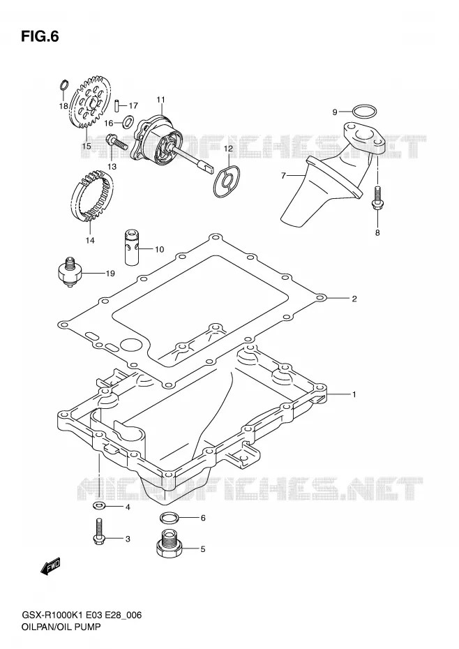 SUMP - OLIEPOMP  Suzuki MOTO 1000 GSX-R 2001  GSX-R1000K1(E3/E28)