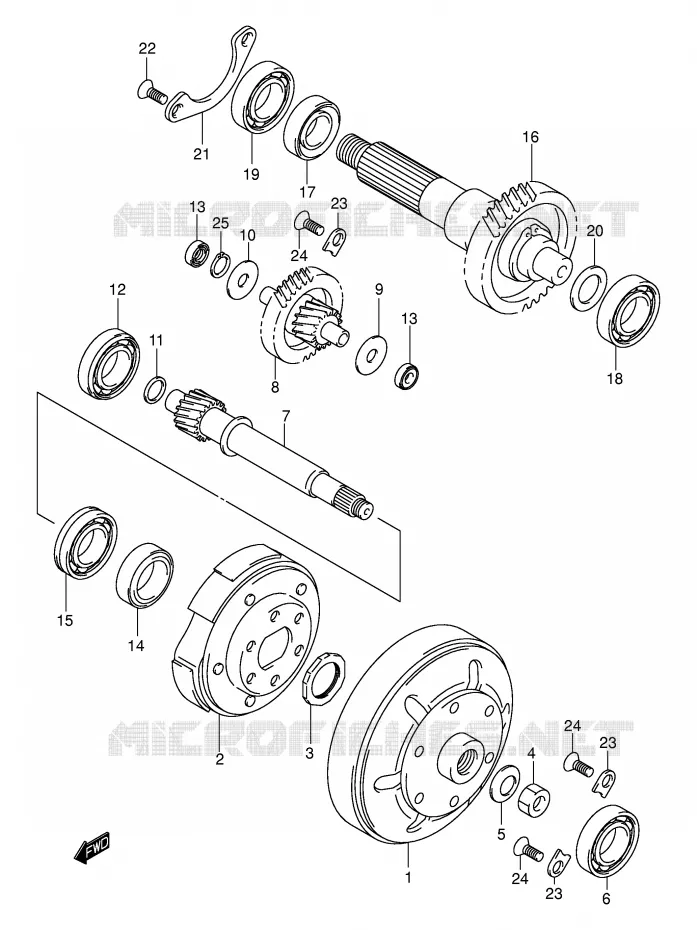 TRANSMISSION (2)(MODELE K1/K2) Suzuki SCOOTER 400 BURGMAN 2000  AN400Y(E2)