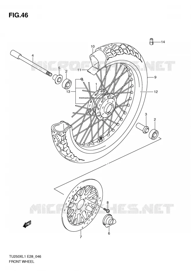 VOORWIEL Suzuki MOTO 250 TU 2011  TU250XL1(E28)