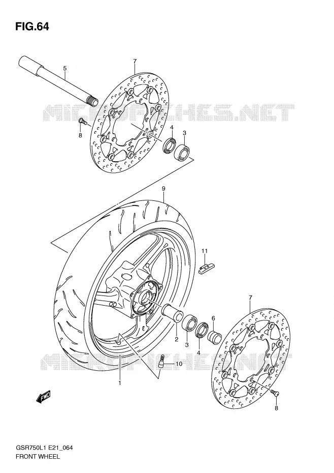 VOORWIEL Suzuki MOTO 750 GSR 2011  GSR750L1(E21)