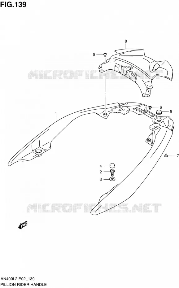 BACKREST (AN400L2 E02) Suzuki SCOOTER 400 BURGMAN 2012  AN400AL2(E19,E24)