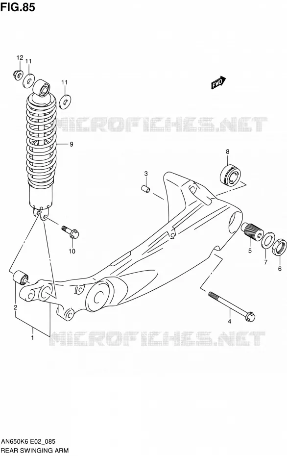 SWINGARM Suzuki SCOOTER 650 BURGMAN 2009  AN650A K9 (E02,E19,E24,P37,E51)
