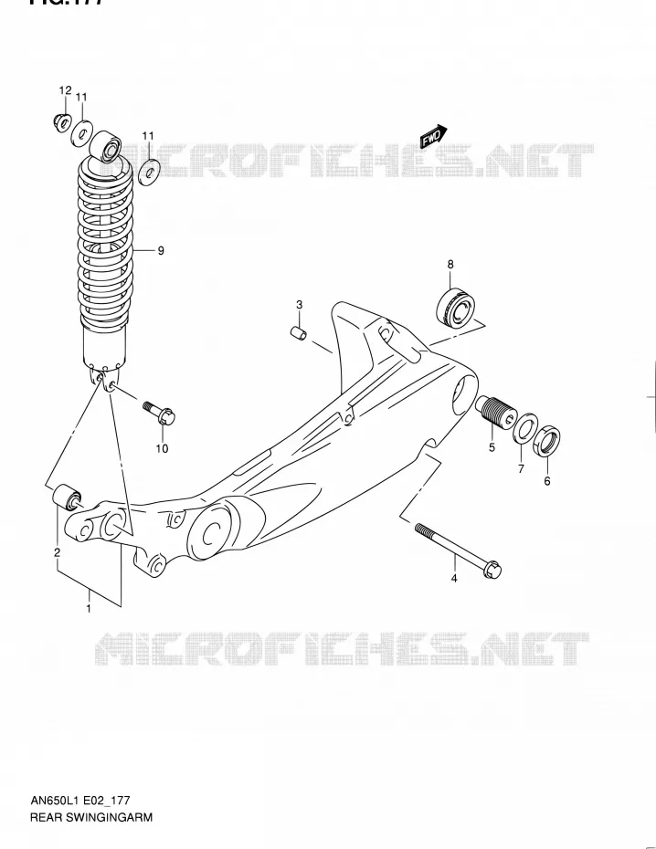 SWINGARM Suzuki SCOOTER 650 BURGMAN 2012  AN650A L1 (E02,E19,E24,E51)