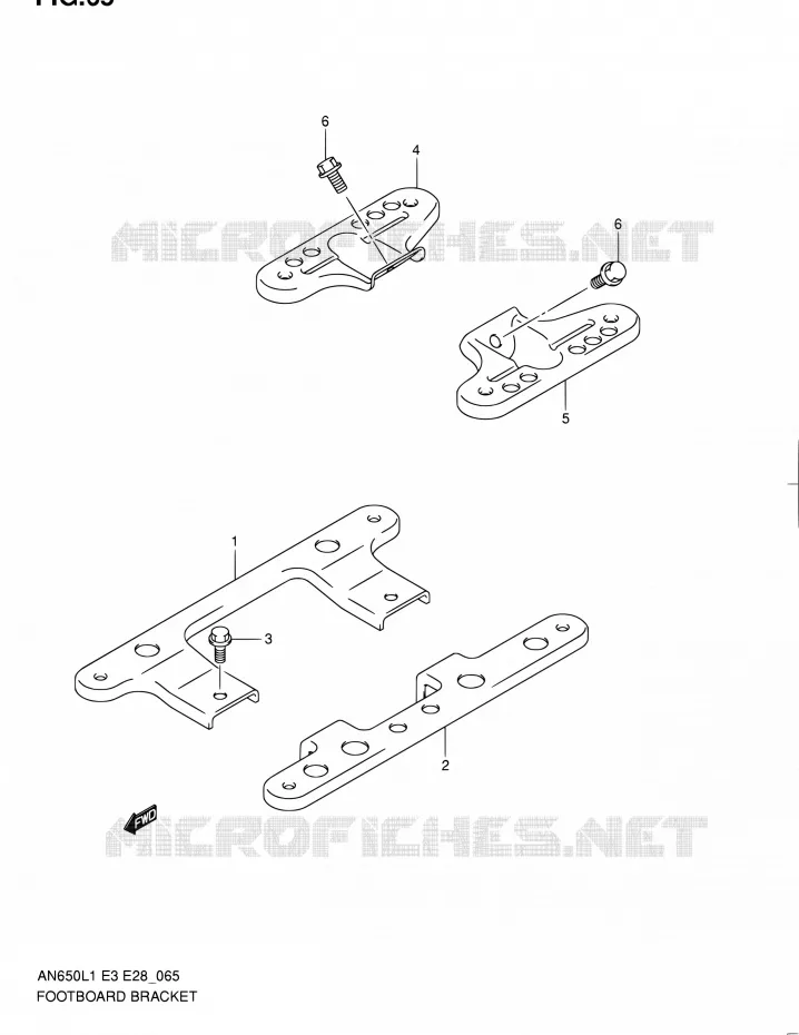 ACHTERFOOTREST Suzuki SCOOTER 650 BURGMAN 2011  AN650A L1 (E03,E28,E33)