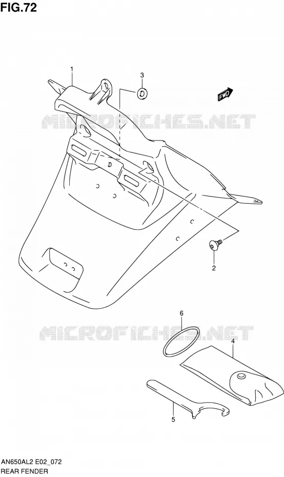 ACHTERSPATBORD Suzuki SCOOTER 650 BURGMAN 2012  AN650AL2(E02)