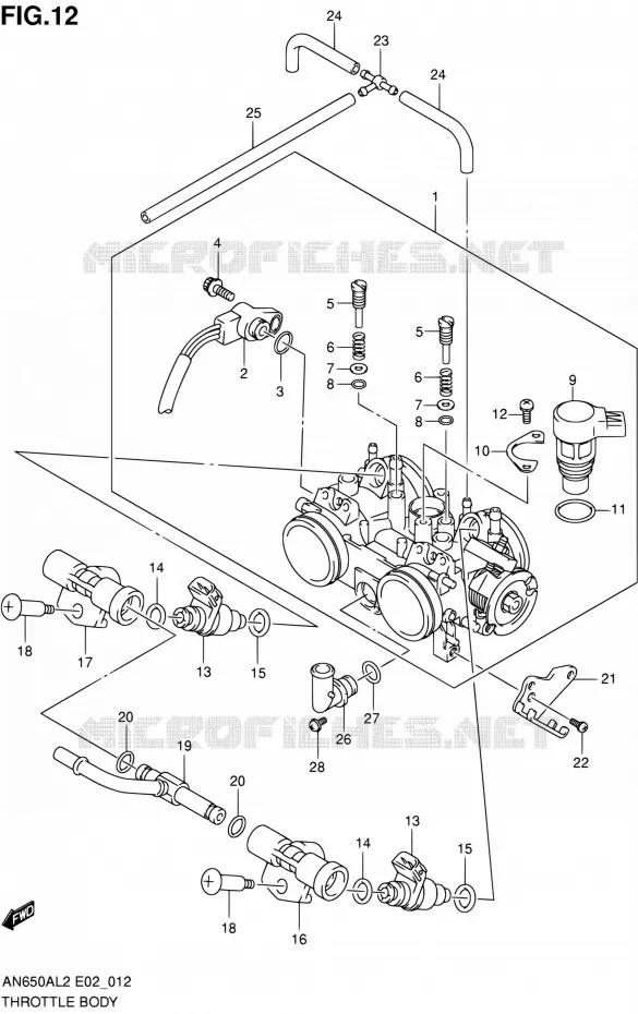 GASKLEPHUIS Suzuki SCOOTER 650 BURGMAN 2012  AN650AL2(E02)