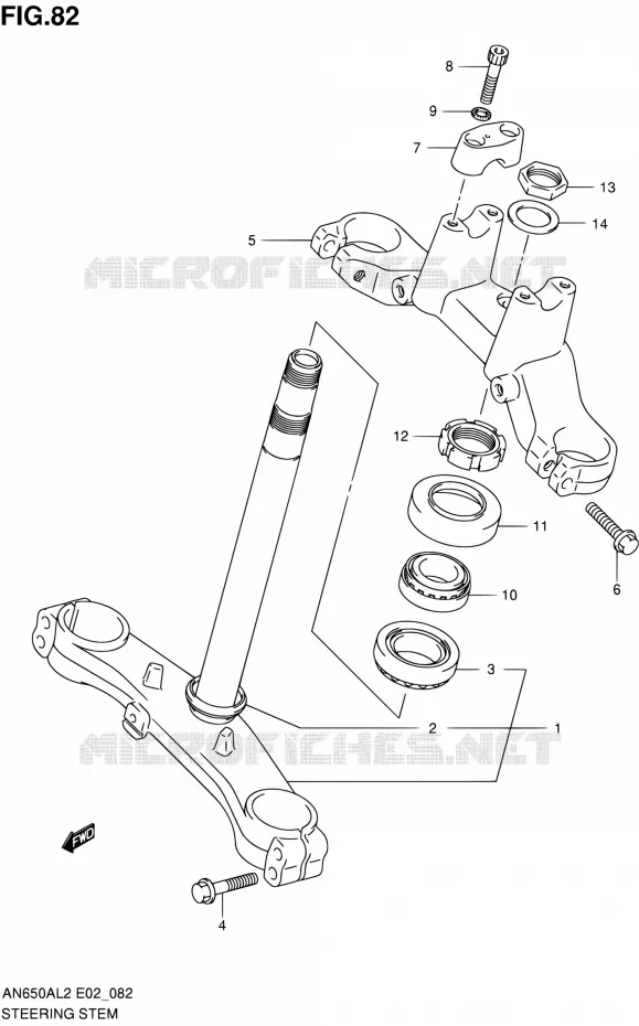 STUURKOLOM Suzuki SCOOTER 650 BURGMAN 2012  AN650AL2(E02)