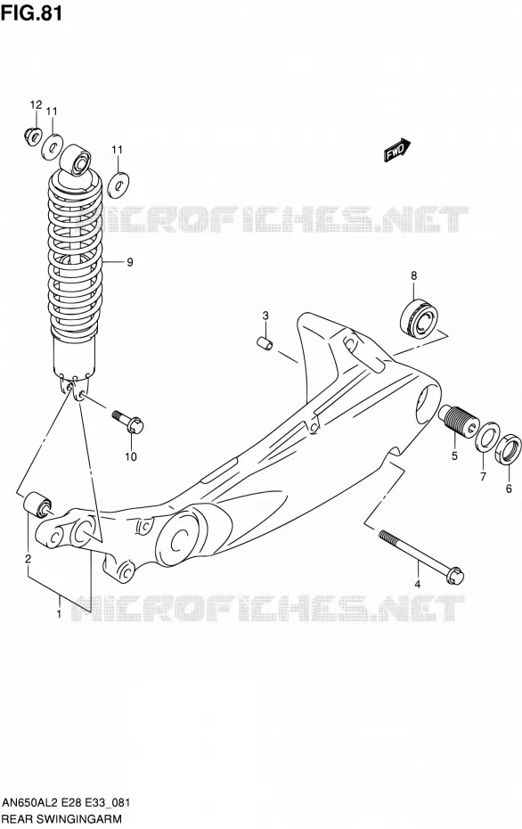 SWINGARM Suzuki SCOOTER 650 BURGMAN 2012  AN650AL2(E03,E28,E33)