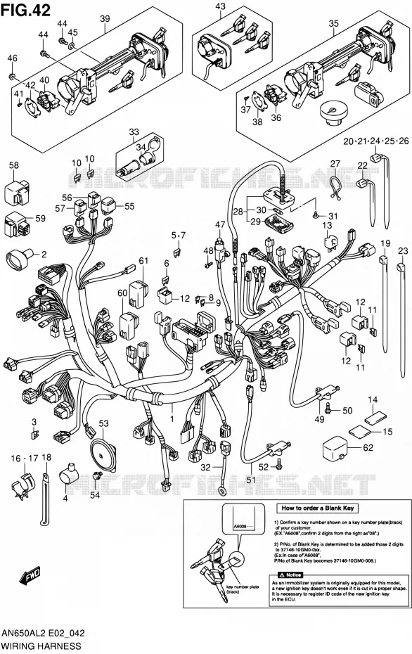 BEDRADING (AN650AL2 E24) Suzuki SCOOTER 650 BURGMAN 2012  AN650AL2(E24)