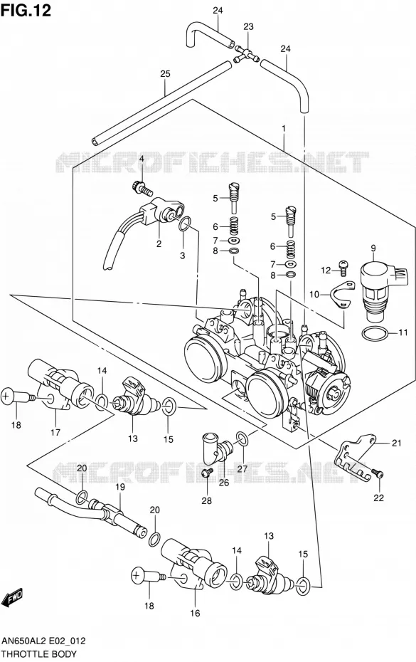 GASKLEPHUIS Suzuki SCOOTER 650 BURGMAN 2012  AN650AL2(E24)