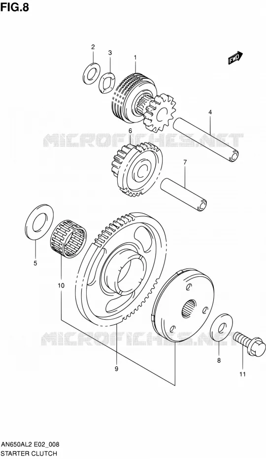 STARTMOTOR CLUTCH Suzuki SCOOTER 650 BURGMAN 2012  AN650AL2(E24)