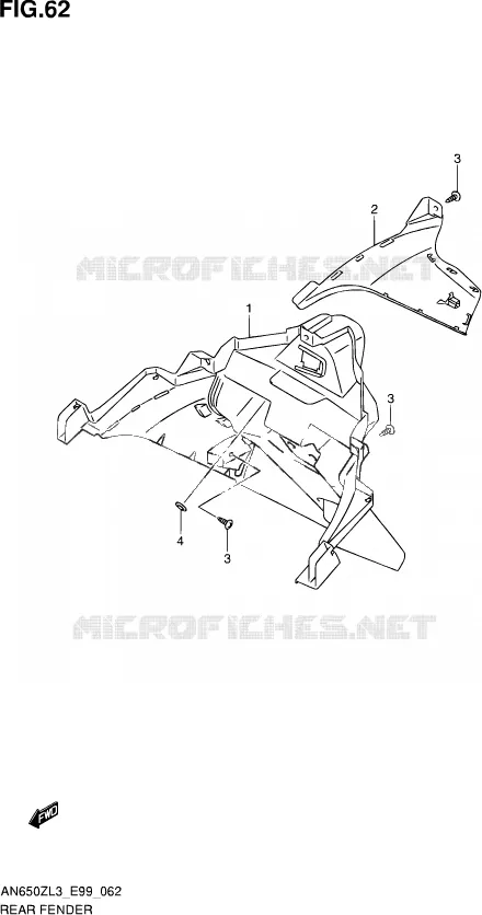 ACHTERSPATBORD Suzuki SCOOTER 650 BURGMAN 2013  AN650Z L3 (E99)