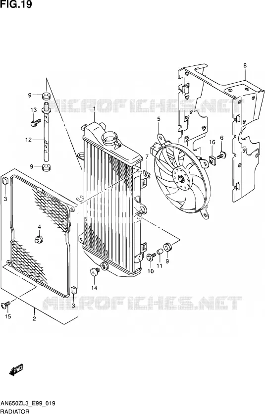RADIATOR Suzuki SCOOTER 650 BURGMAN 2013  AN650Z L3 (E99)