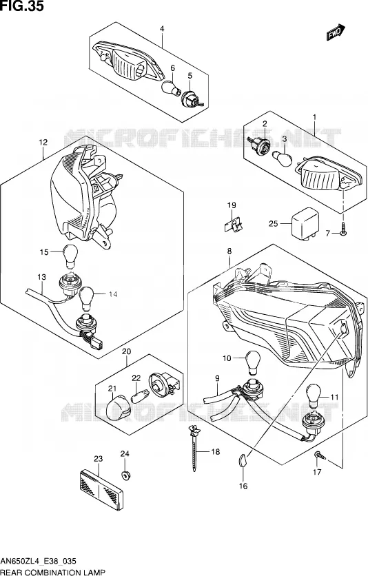 TAIL LIGHT ASSY Suzuki SCOOTER 650 BURGMAN 2014  AN650Z L4 (E38)