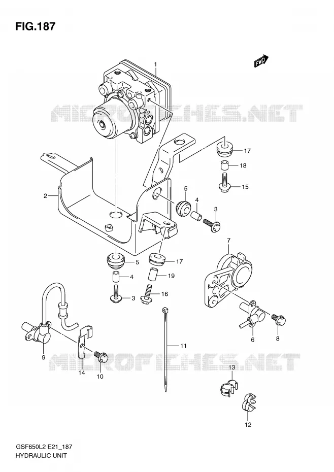 ABS (GSF650SAL2 E21) Suzuki MOTO 650 BANDIT 2012  GSF650AL2(E21)