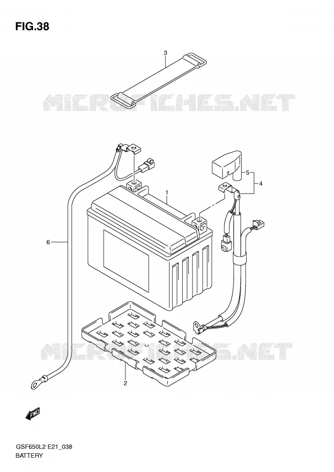 ACCU (GSF650SL2 E21) Suzuki MOTO 650 BANDIT 2014  GSF650SAL2(E21)
