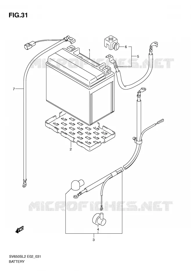 ACCU (SV650SL2 E24) Suzuki MOTO 650 SV 2012  SV650SL2(E02)