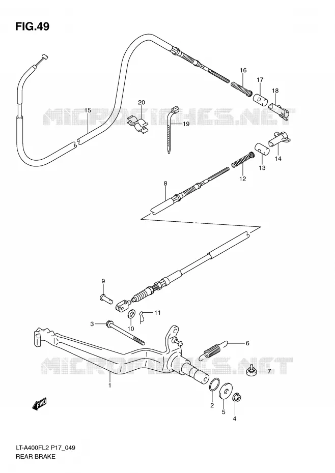 ACHTERREM Suzuki QUAD 400 KINGQUAD 2012  LT-F400L2(P17)