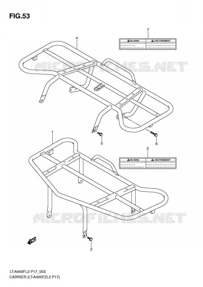 CARRIER (LT-A400FZL2 P17) Suzuki QUAD 400 KINGQUAD 2012  LT-A400L2(P17)