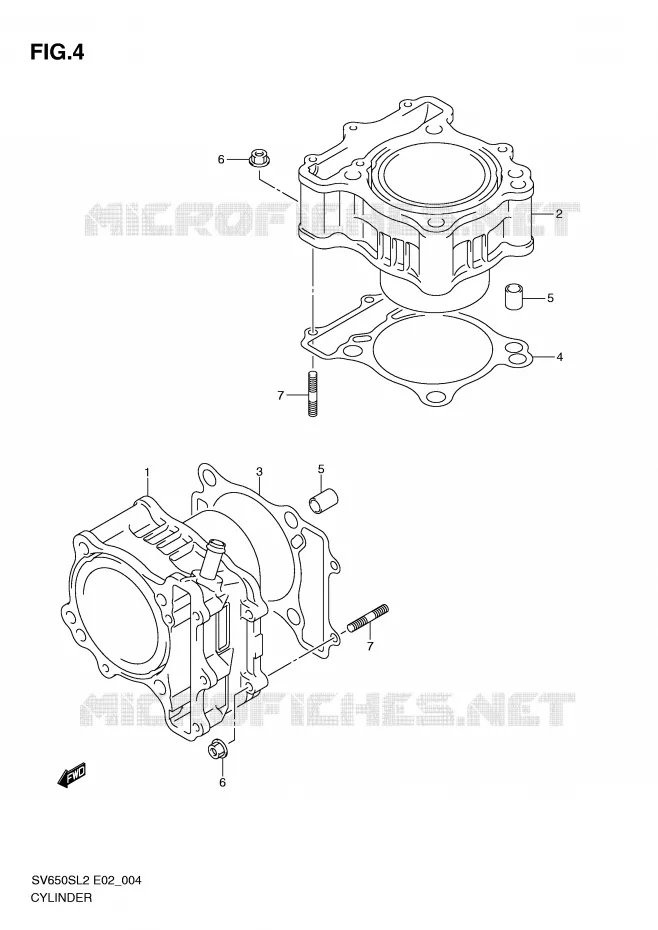 CILINDER Suzuki MOTO 650 SV 2012  SV650SUL2(E02)
