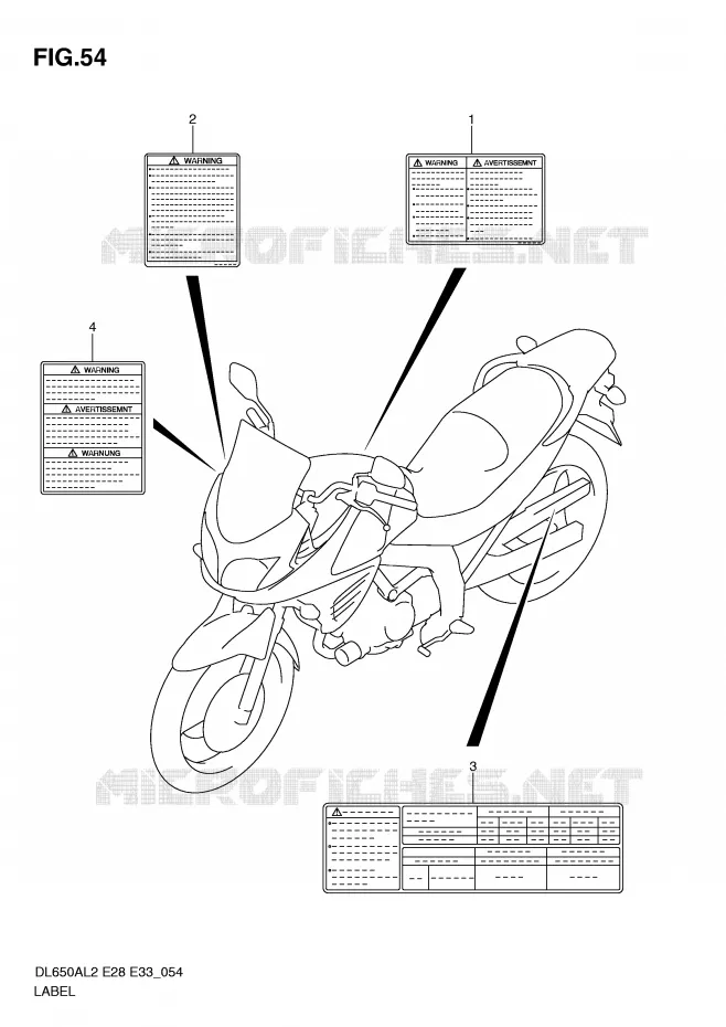 ETIKET (DL650AL2 E28) Suzuki MOTO 650 V-STROM 2012  DL650AL2(E28)