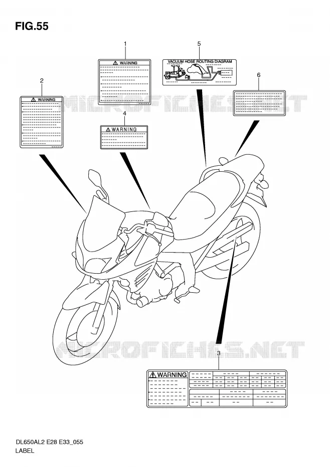 ETIKET (DL650AL2 E33) Suzuki MOTO 650 V-STROM 2012  DL650AL2(E28)