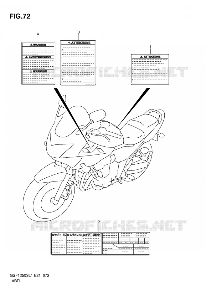 ETIKET (GSF1250SL1 E21) Suzuki MOTO 1250 BANDIT 2011  GSF1250SL1(E21)