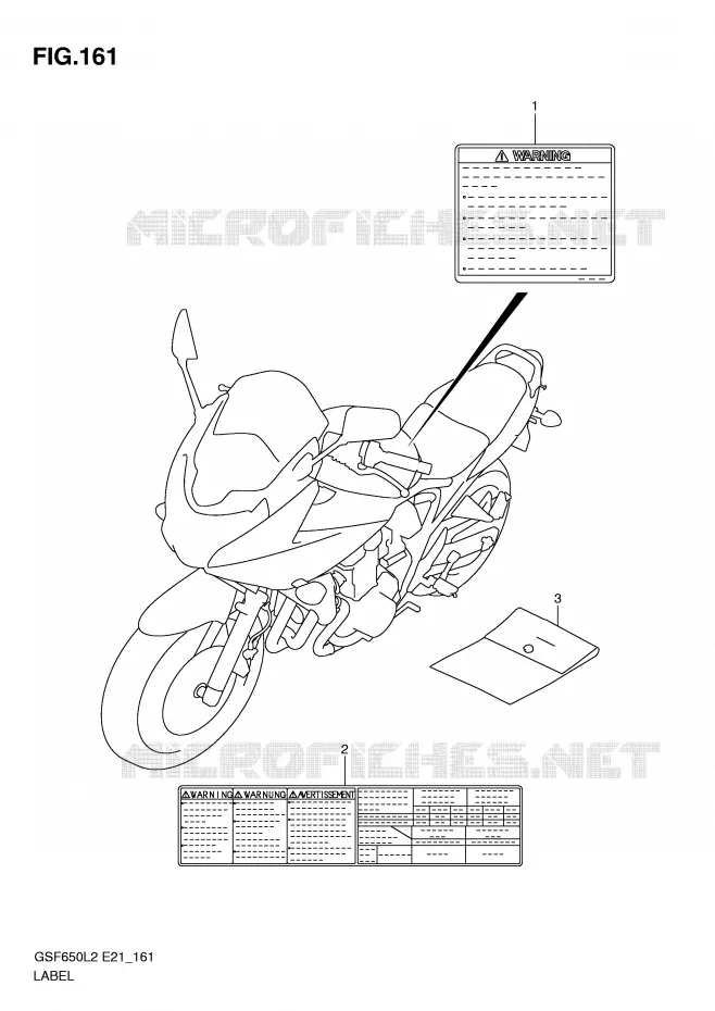 ETIKET (GSF650AL2 E21) Suzuki MOTO 650 BANDIT 2012  GSF650AL2(E21)