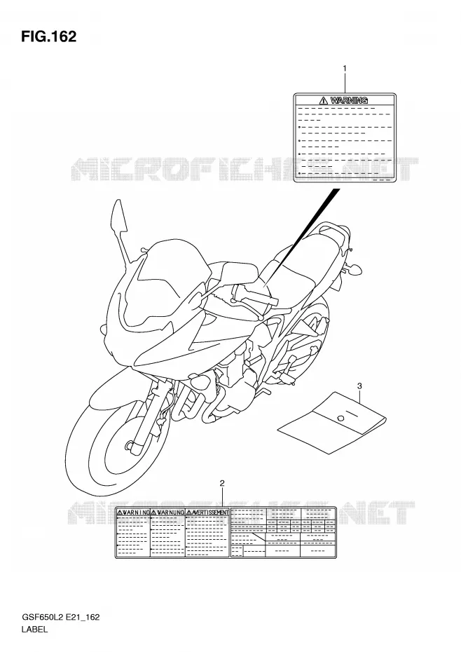 ETIKET (GSF650UAL2 E21) Suzuki MOTO 650 BANDIT 2016  GSF650SAL2(E21)