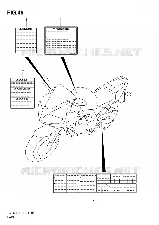 ETIKET Suzuki MOTO 650 SV-S 2012  SV650SAL2(E28)