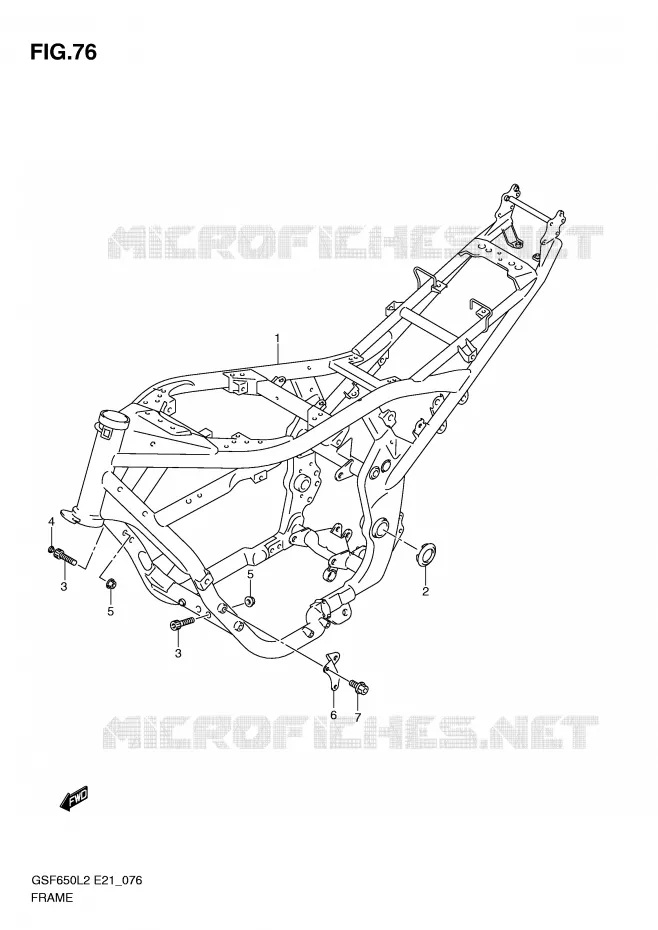 FRAME (GSF650L2 E21) Suzuki MOTO 650 BANDIT 2012  GSF650L2(E21)