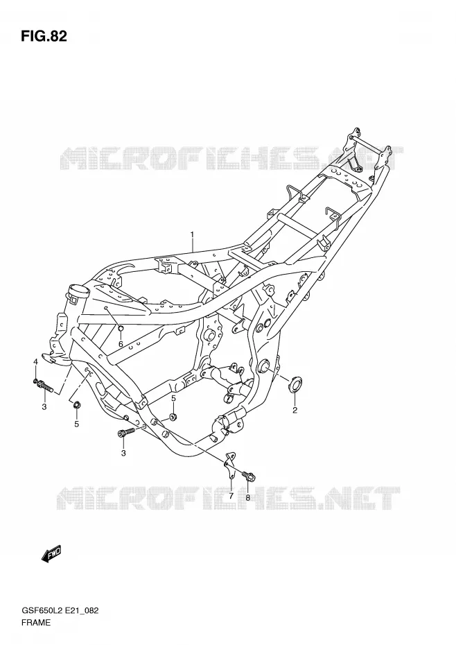 FRAME (GSF650SAL2 E21) Suzuki MOTO 650 BANDIT 2012  GSF650AL2(E21)
