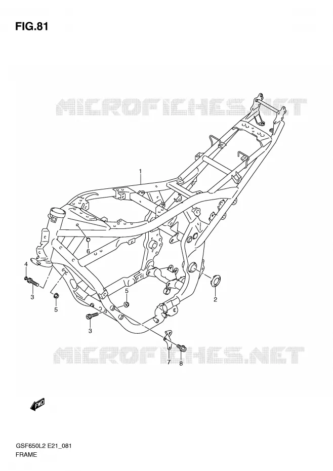 FRAME (GSF650SUL2 E21) Suzuki MOTO 650 BANDIT 2012  GSF650SL2(E21)