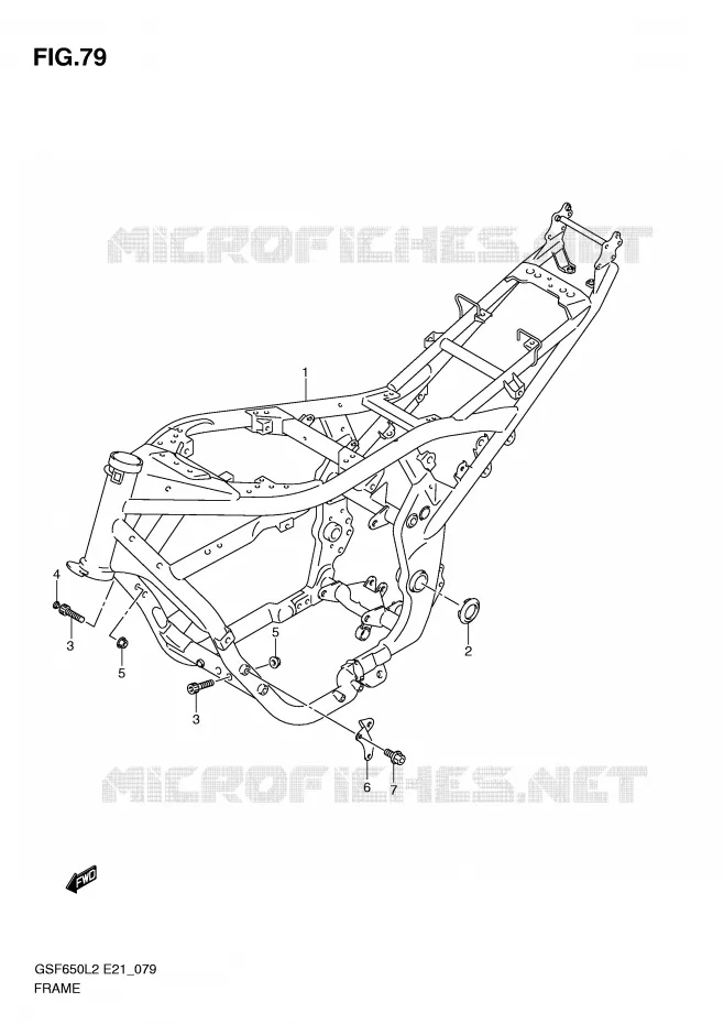 FRAME (GSF650UAL2 E21) Suzuki MOTO 650 BANDIT 2012  GSF650UAL2(E21)