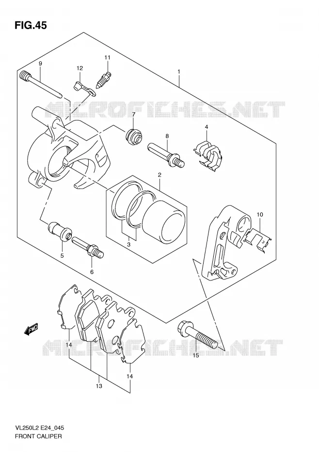 FRONT CALIPER Suzuki MOTO 250 INTRUDER 2012  VL250L2(E24)