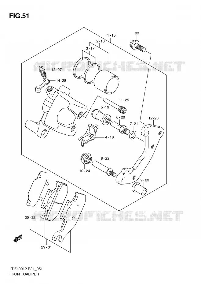 FRONT CALIPER Suzuki QUAD 400 KINGQUAD 2012  LT-F400L2(P24)