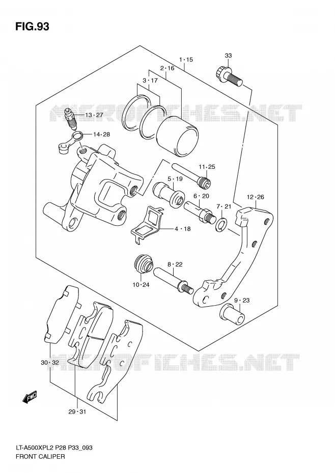 FRONT CALIPER Suzuki QUAD 500 KINGQUAD 2012  LT-A500XPL2(P28)
