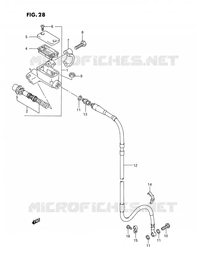 FRONT HOOFDREMCILINDER Suzuki MOTO 250 RM 1994  RM250R(E3)