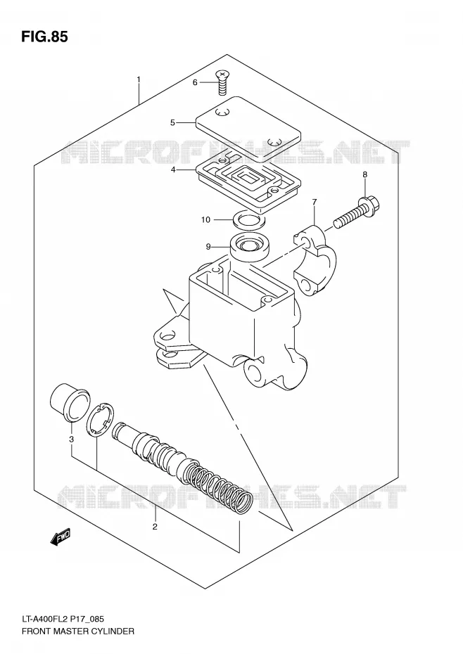 FRONT HOOFDREMCILINDER Suzuki QUAD 400 KINGQUAD 2012  LT-F400L2(P17)