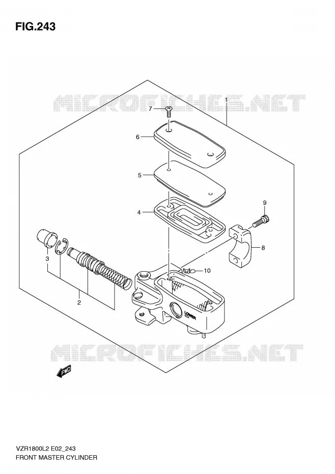 FRONT HOOFDREMCILINDER (VZR1800ZUFL2 E19) Suzuki MOTO 1800 INTRUDER 2012  VZR1800ZUFL2(E02)