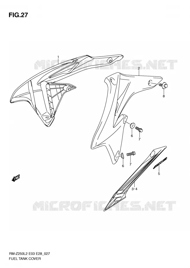 FUEL TANK - COVERS Suzuki MOTO 250 RM-Z 2012  RM-Z250L2(E03)