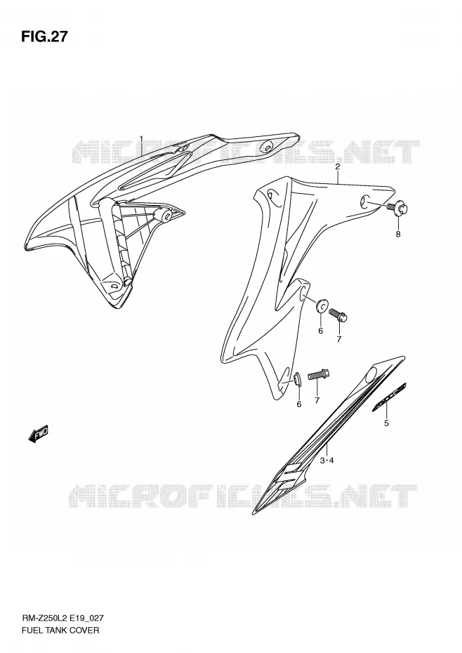FUEL TANK - COVERS Suzuki MOTO 250 RM-Z 2012  RM-Z250L2(E19)