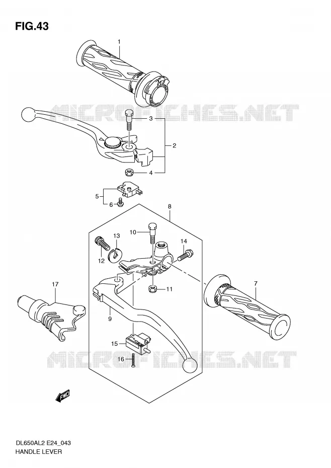 HANDGRIPS - LEVERS Suzuki MOTO 650 V-STROM 2012  DL650AL2(E24)