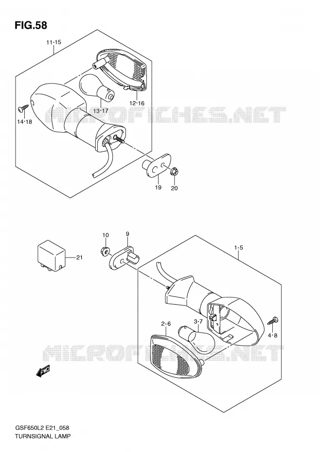 INDICATOREN (GSF650L2 E21) Suzuki MOTO 650 BANDIT 2012  GSF650UAL2(E21)