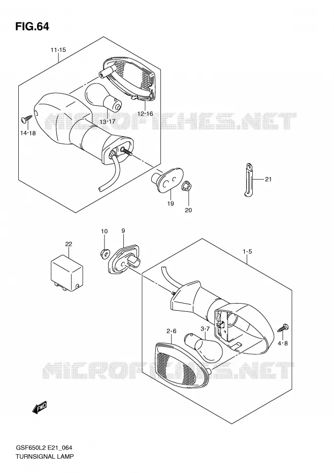 INDICATOREN (GSF650SAL2 E21) Suzuki MOTO 650 BANDIT 2013  GSF650SAL2(E21)